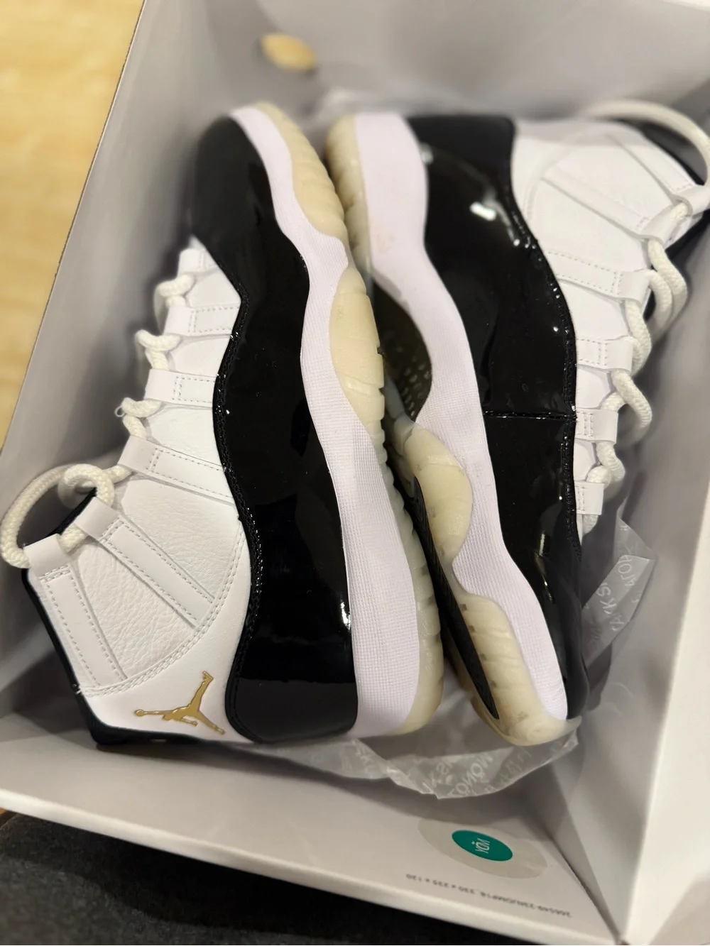 Jordan Retro 11 White Black with Gold Accent